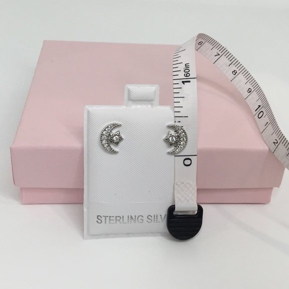 Sterling Silver Moon & Star Earrings - Picture 11 of 14